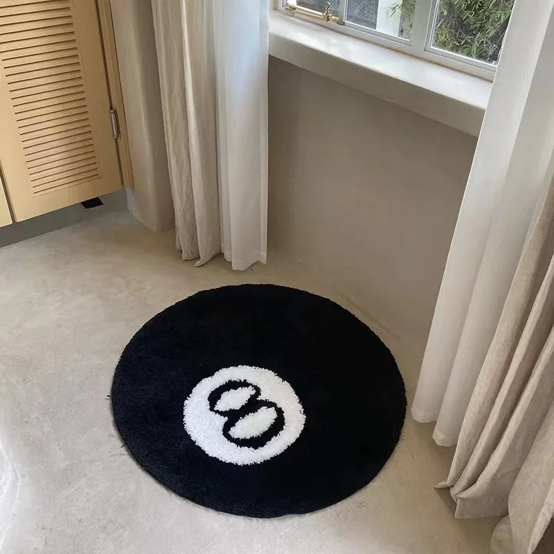 Plush Black Soft 8-Ball Carpet