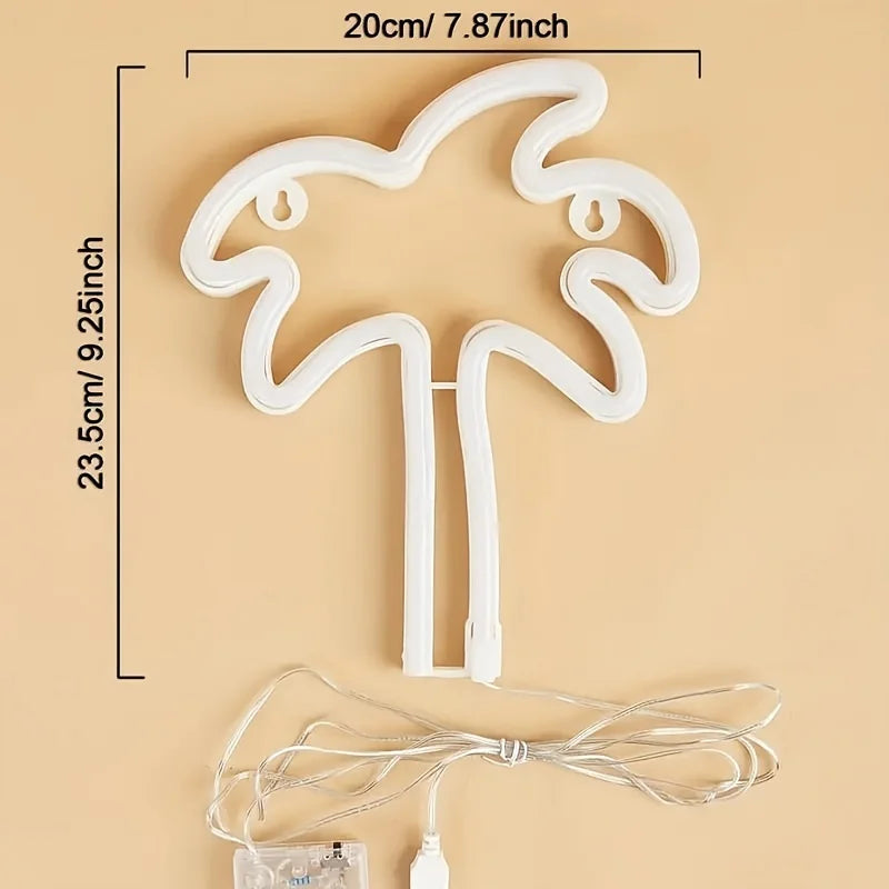 Neon Palm Tree Art