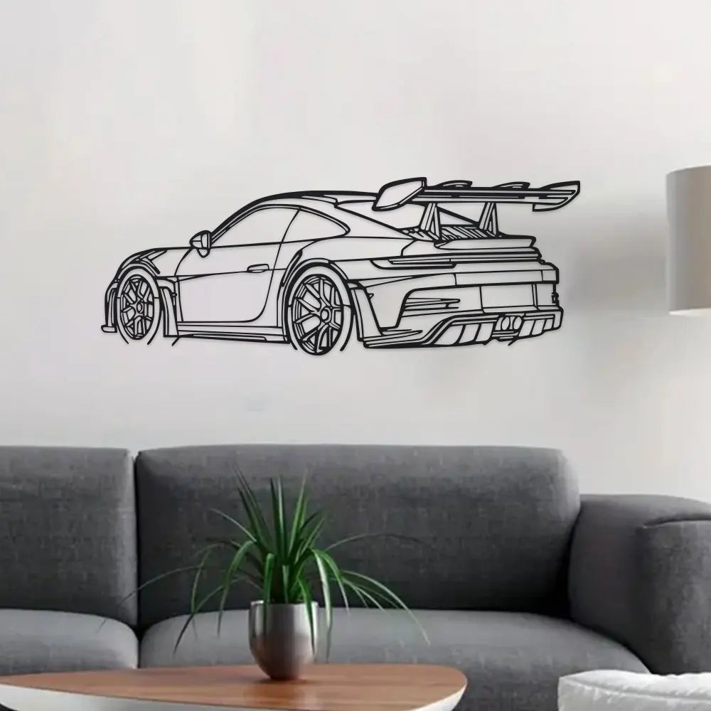 Porche 911 Metal Car Art