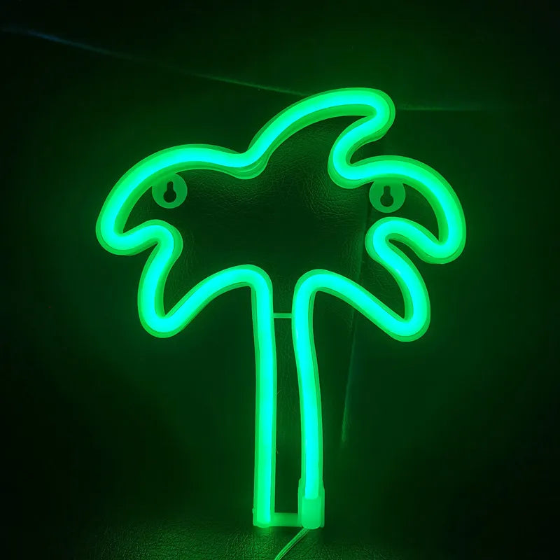 Neon Palm Tree Art