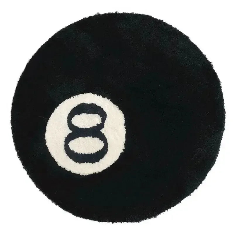 Plush Black Soft 8-Ball Carpet