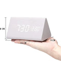 Wooden LED Alarm Clock with Temperature Display