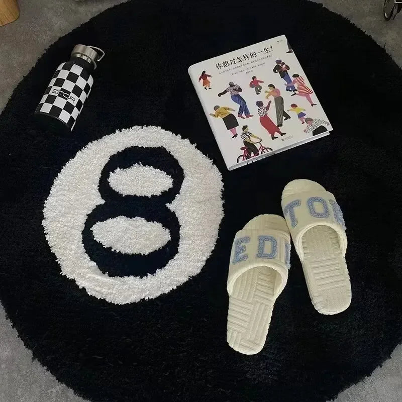 Plush Black Soft 8-Ball Carpet