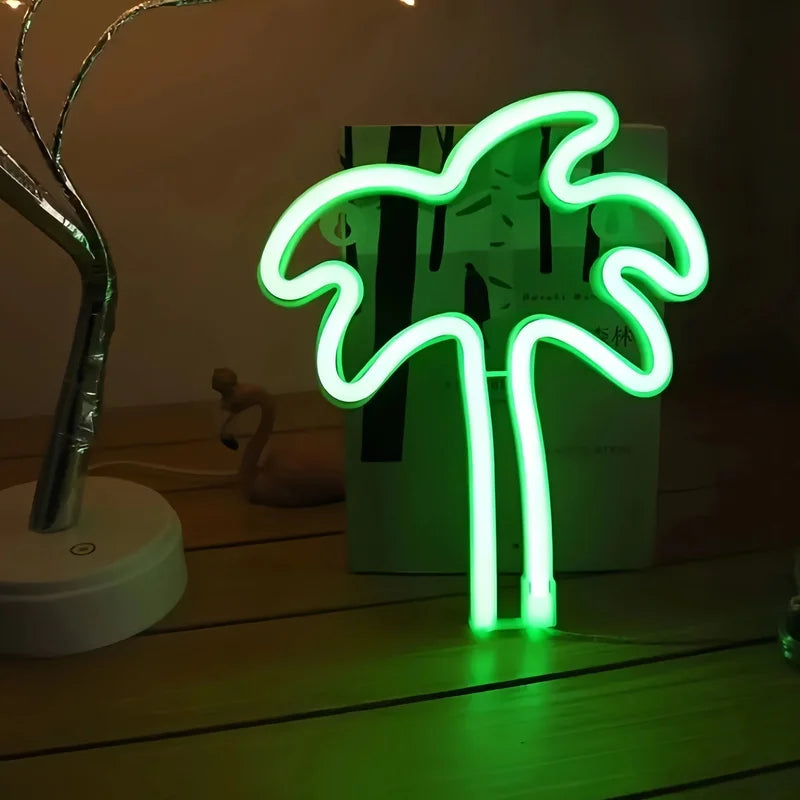 Neon Palm Tree Art