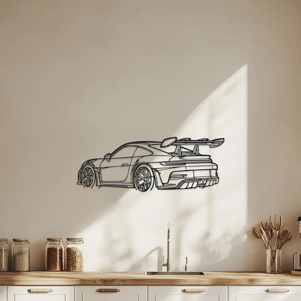 Porche 911 Metal Car Art