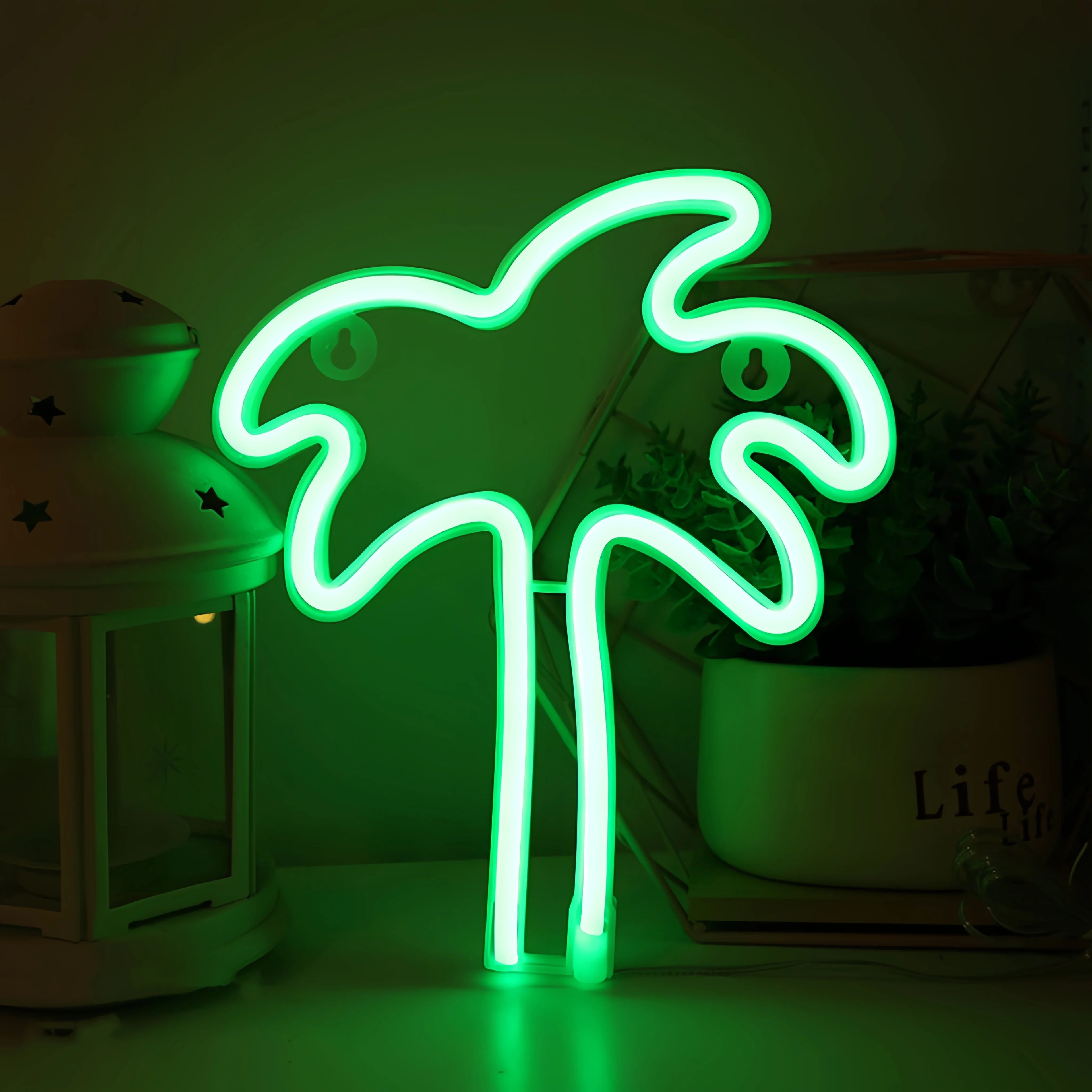 Neon Palm Tree Art