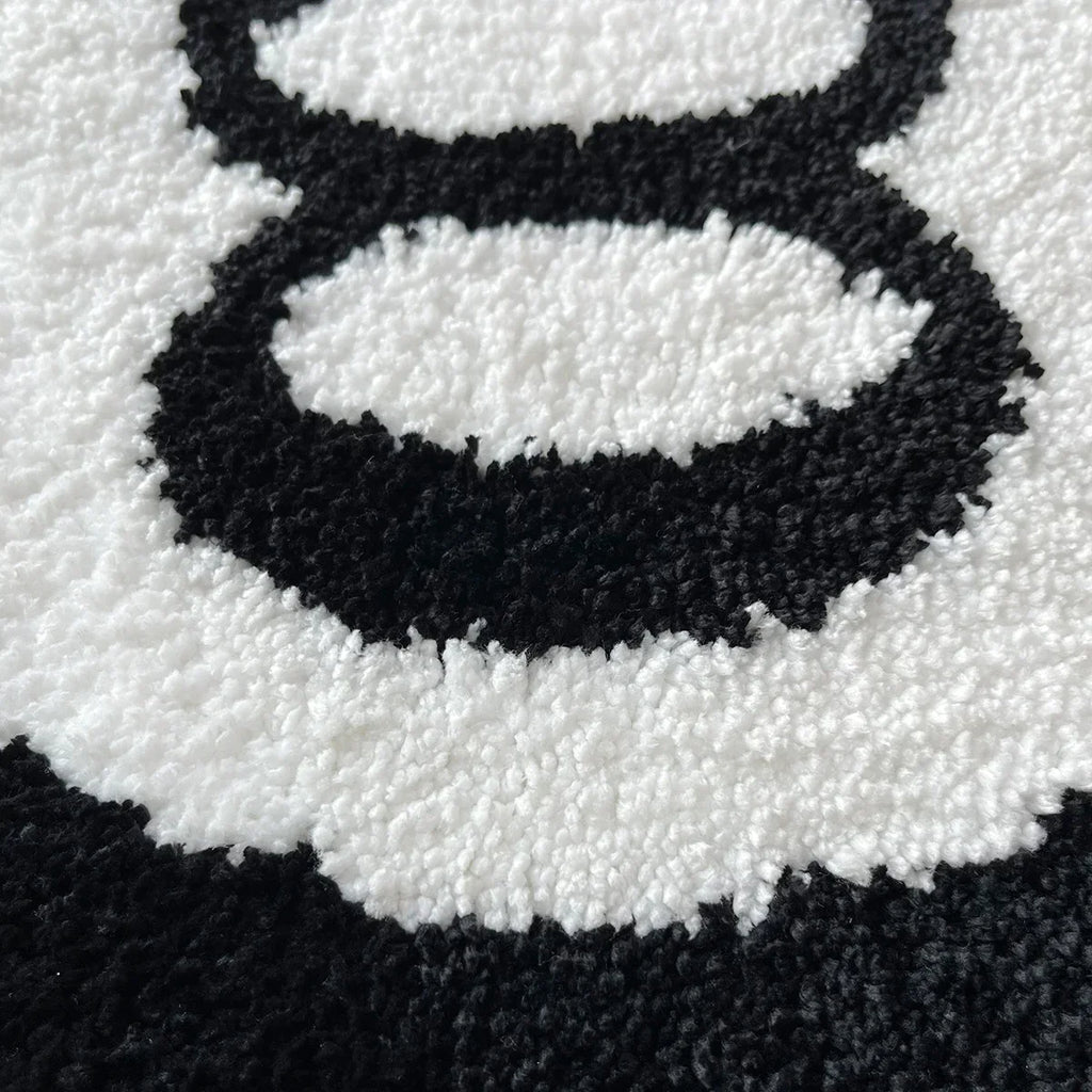 Plush Black Soft 8-Ball Carpet