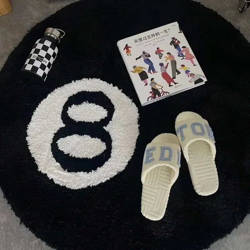 Plush Black Soft 8-Ball Carpet
