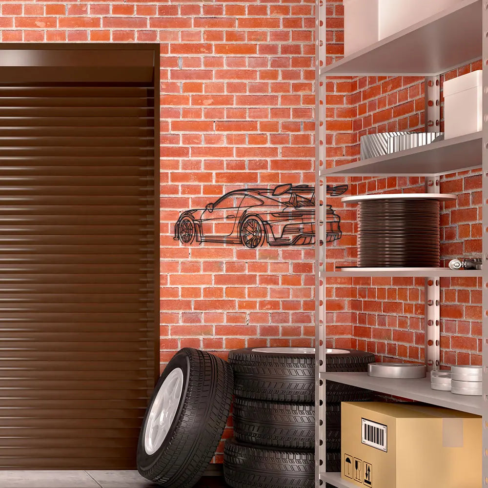 Porche 911 Metal Car Art