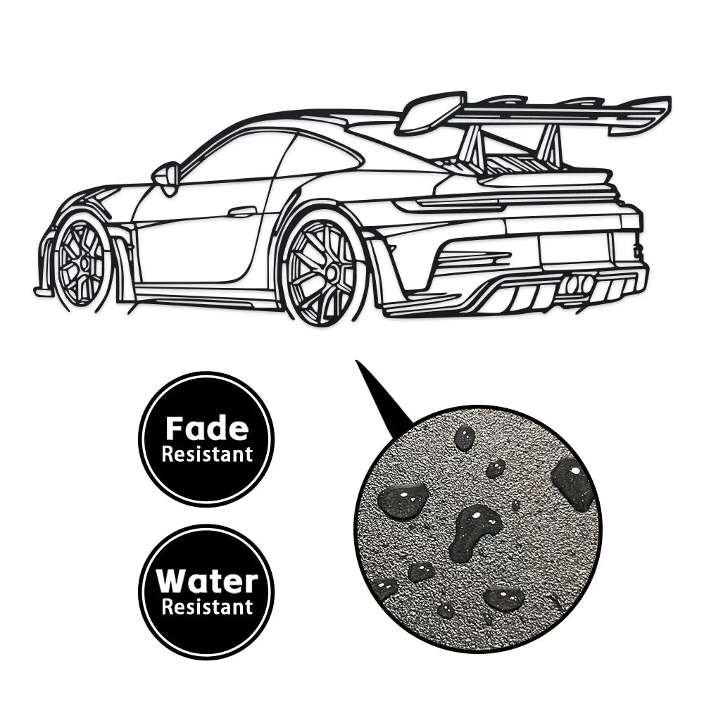 Porche 911 Metal Car Art