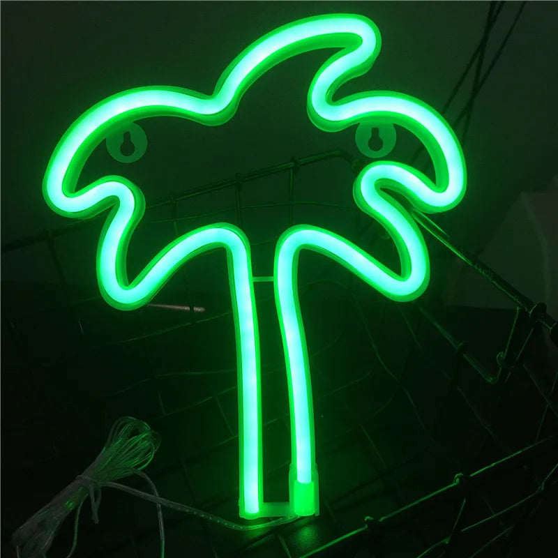 Neon Palm Tree Art