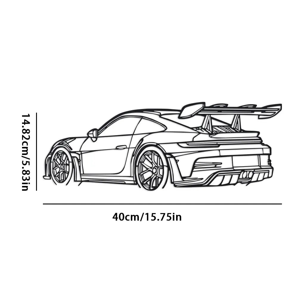 Porche 911 Metal Car Art