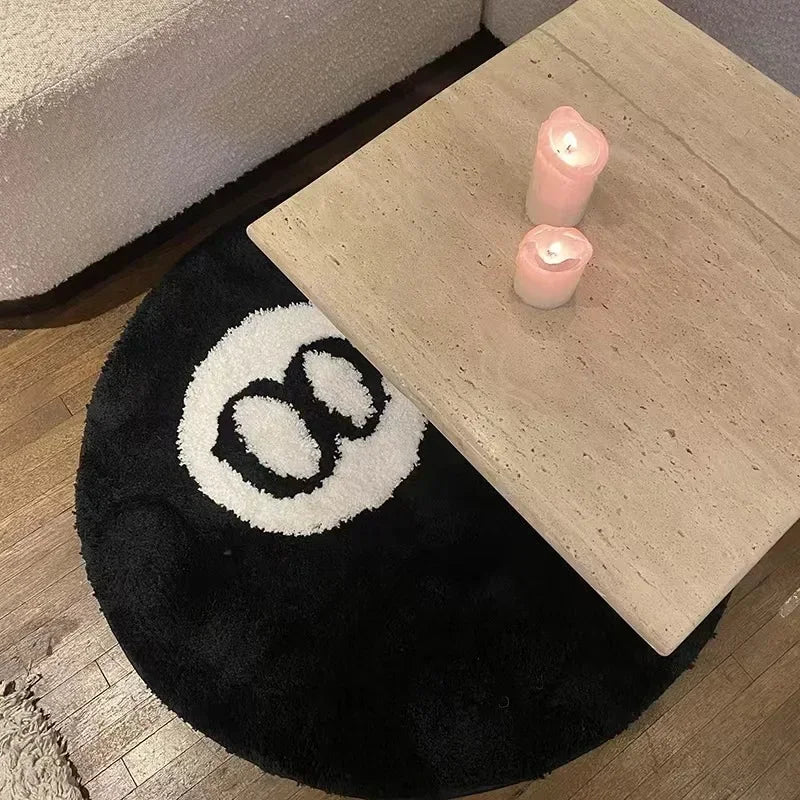 Plush Black Soft 8-Ball Carpet